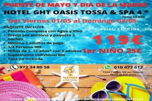 PUENTE DE MAYO Y DÍA DE LA MADRE TOSSA DE MAR