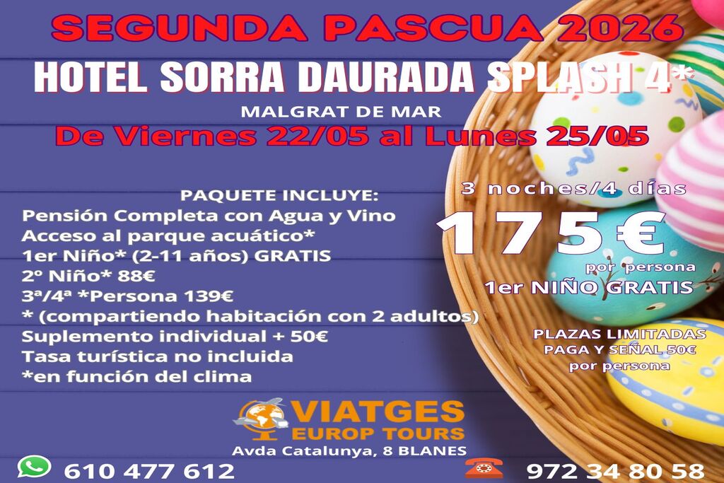 SEGUNDA PASCUA HOTEL SORRA DAURADA SPLASH 4*